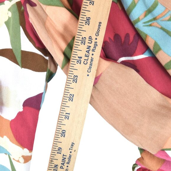 Free Destinations Floral Wide Leg Pants Size L Boho Islandcore Drawstring Shell - Picture 9 of 11